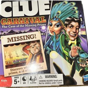 Hasbro CLUE Carnival The Case of the Missing Prizes Board Game 2009 New & Sealed